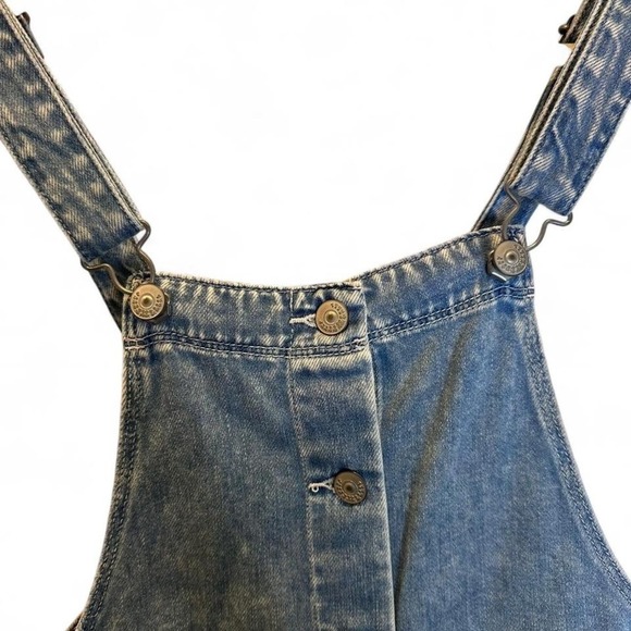 H&M Denim Overall Mini Dress Size 4 100% Cotton - Picture 6 of 7